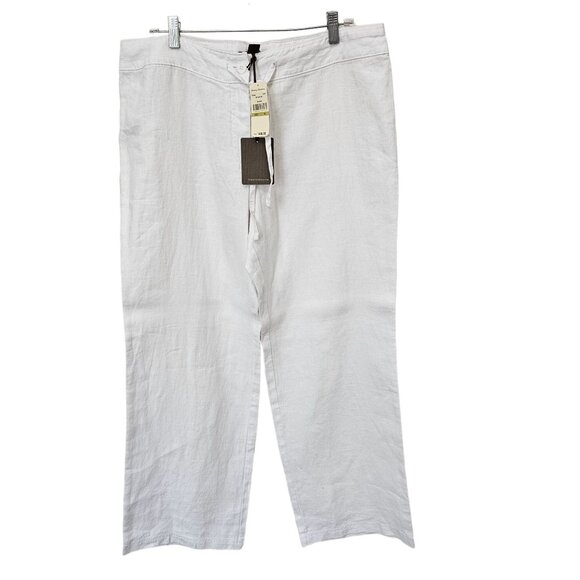 Tommy Bahama Two Palms Pant White Linen Leigh Fit Size 14 NWT - Picture 1 of 9